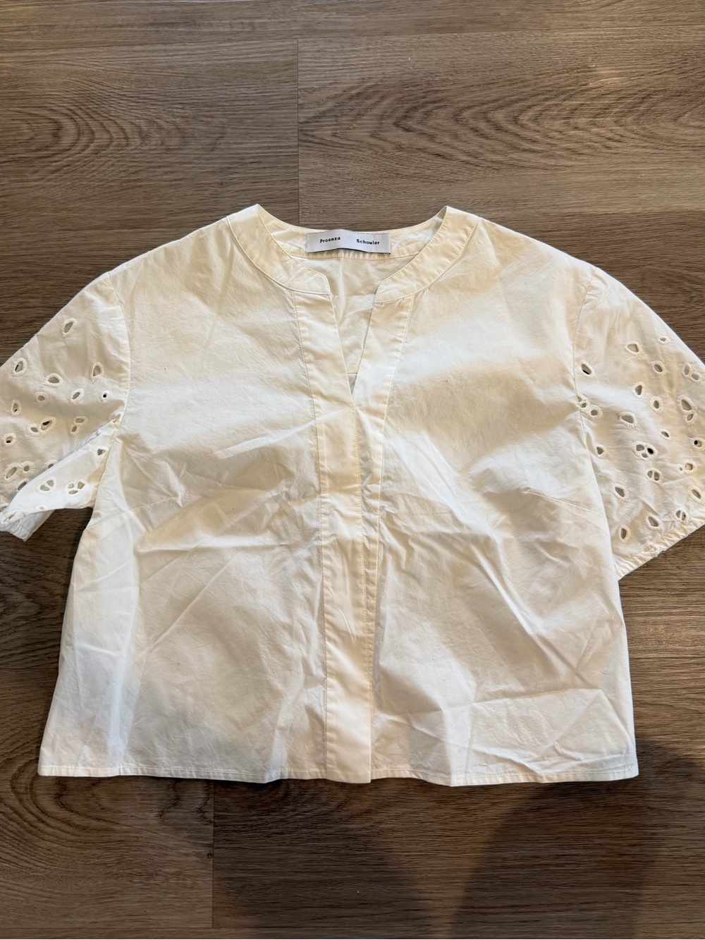 Proenza Schouler semi cropped Short-Sleeve cotton top size 2 great condition
